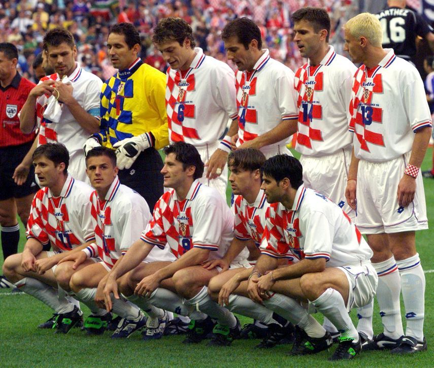 صورة لمنتخب كرواتيا قبل انطلاق مباراة نصف نهائي كأس العالم 1998 أمام فرنسا - 8 يوليو 2022