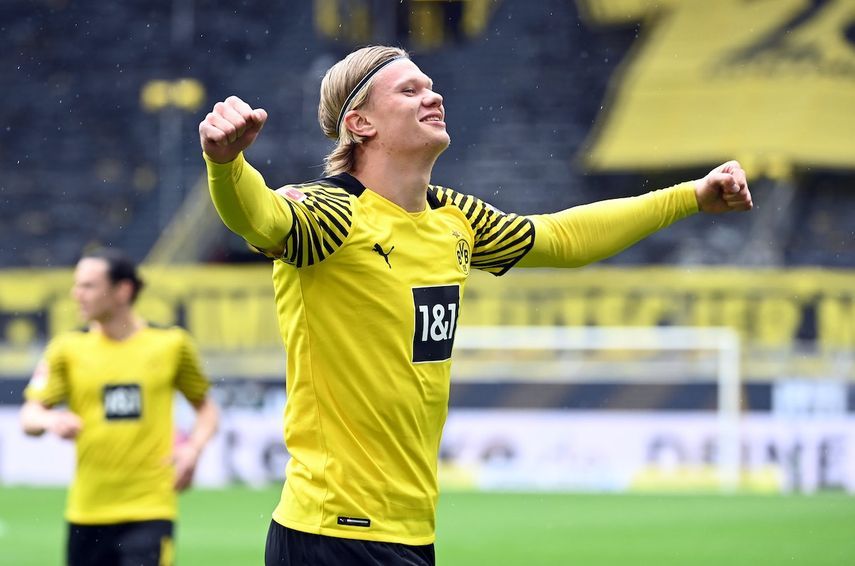 النرويجي إيرلينغ هالاند مهاجم بوروسيا دورتموند الألماني - Pool via REUTERS