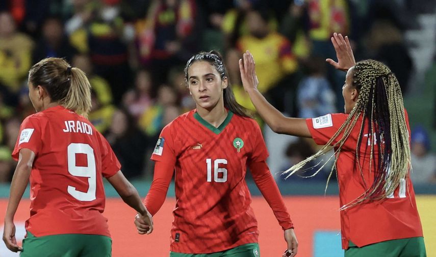لاعبة منتخب المغرب للسيدات أنيسة لحماري في مونديال 2023