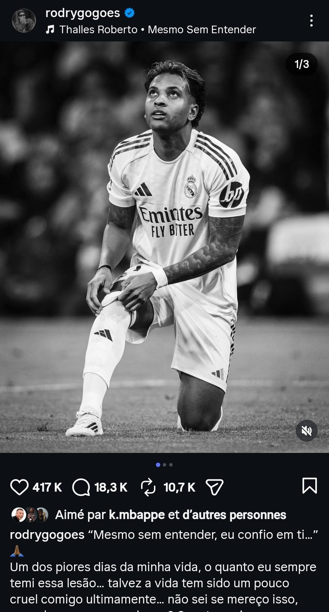 رسالة رودريغو غوس عبر صفحته الرسمية على منصة إنستغرام - 3 مارس 2026