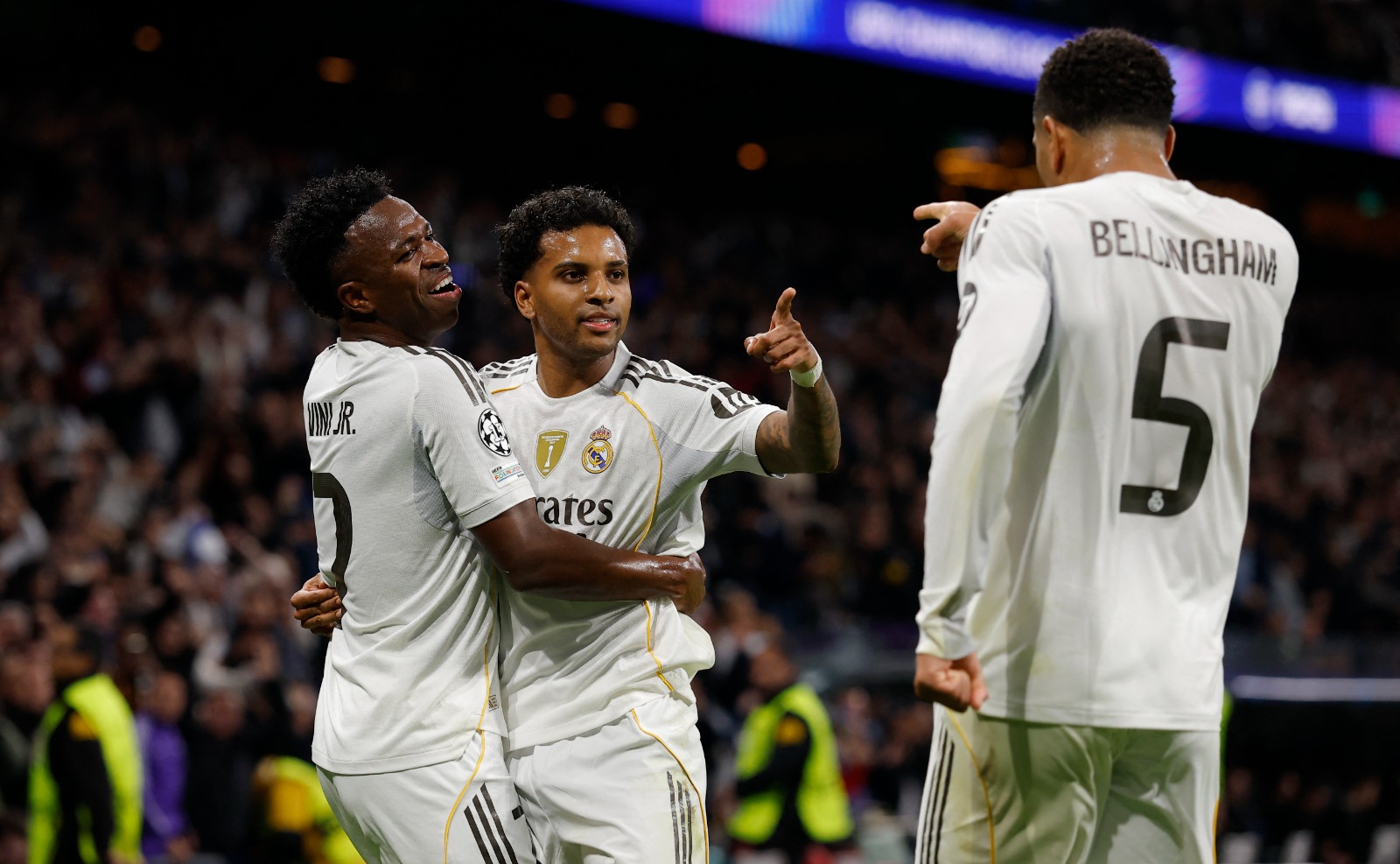 رودريغو مهاجم ريال مدريد يحتفل بهدفه أمام مانشستر سيتي في دوري أبطال أوروبا - 10 ديسمبر 2025