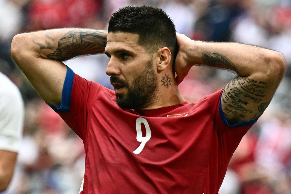 حسرة ألكسندر ميتروفيتش مهاجم منتخب صربيا خلال مباراة سلوفينيا ببطولة أوروبا 'يورو 2024'- 20 يونيو 2024