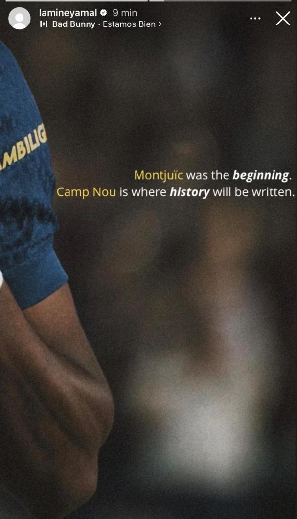 منشور لامين يامال على 