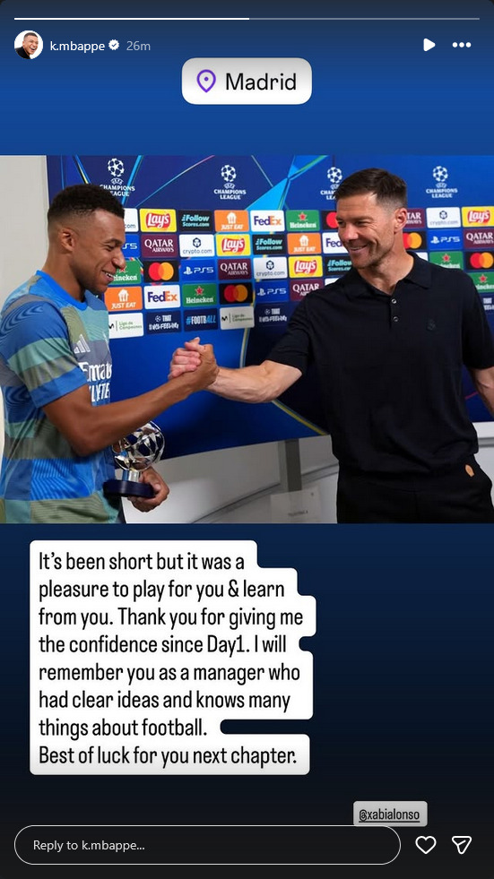 منشور لكيليان مبابي على 