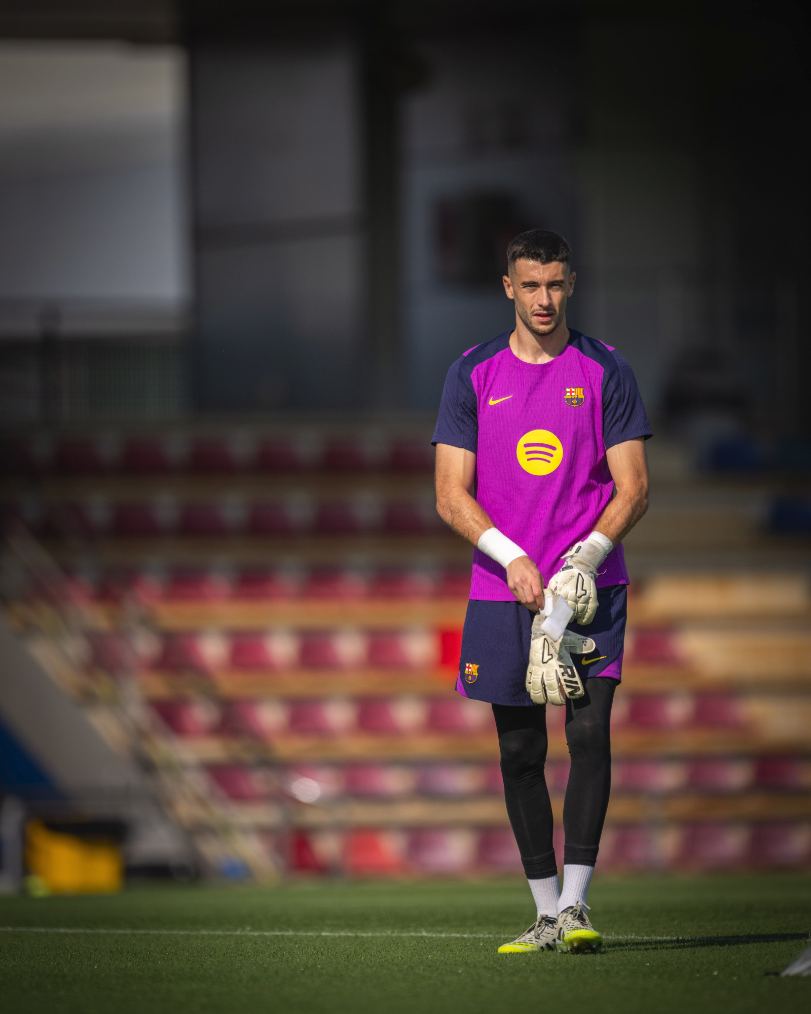 جوان غارسيا خلال تدريب لبرشلونة - 8 أغسطس 2025