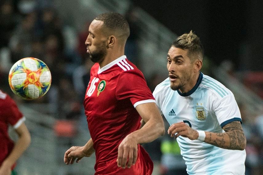 يونس عبد الحميد في مباراة المغرب والأرجنتين الودية - AFP