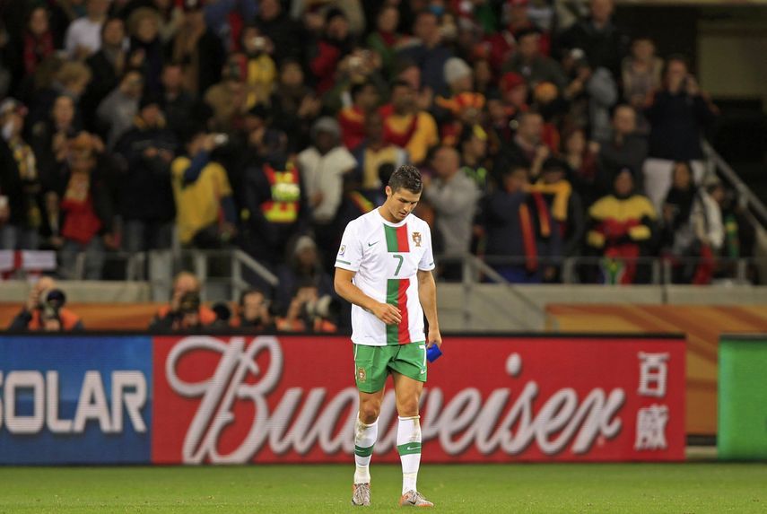 لاعب منتخب البرتغال كريستيانو رونالدو خلال بطولة كأس العالم 2010 التي أقيمت في جنوب إفريقيا