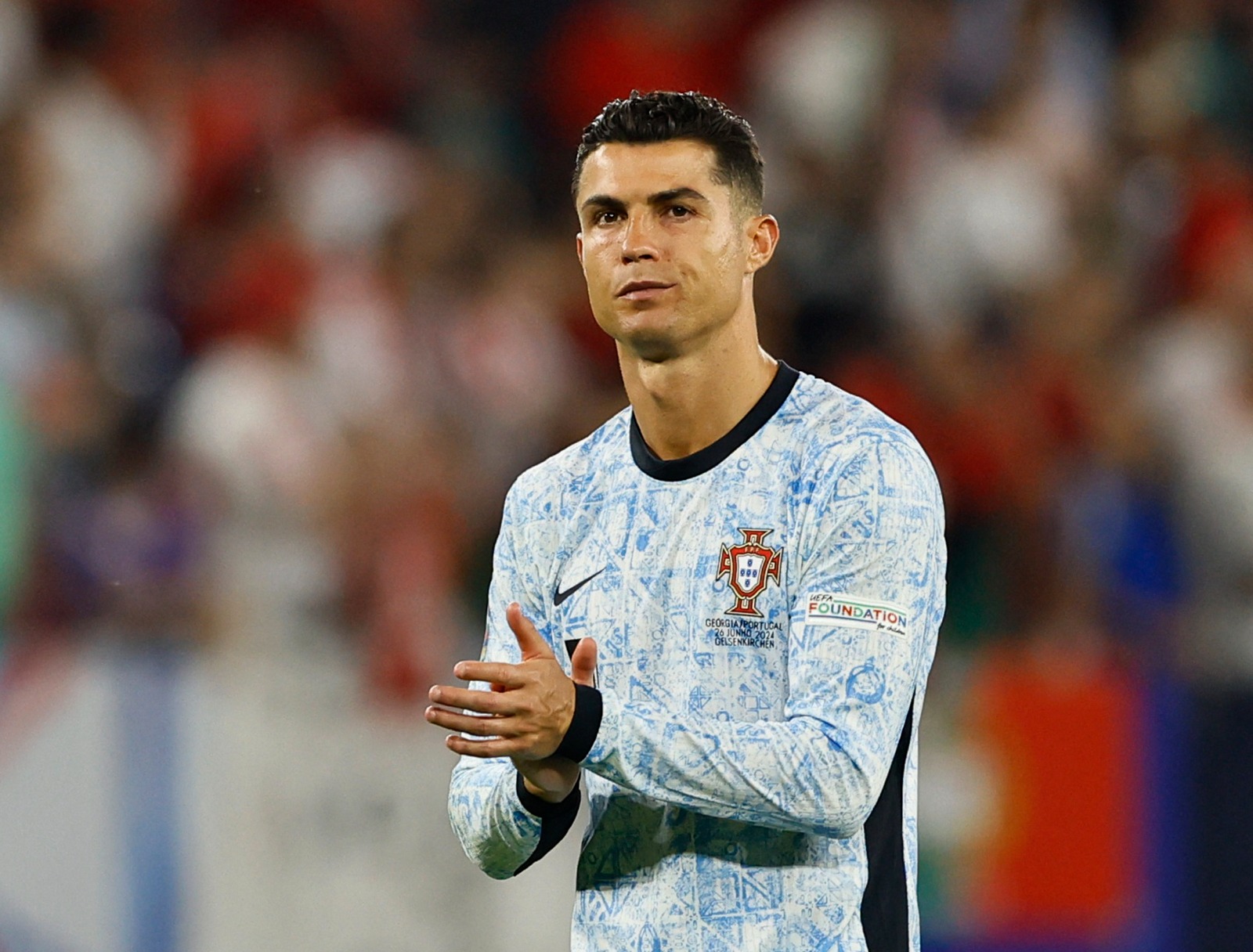 النجم البرتغالي كريستيانو رونالدو بعد الهزيمة أمام جورجيا في 'يورو 2024' - 26 يونيو 2024