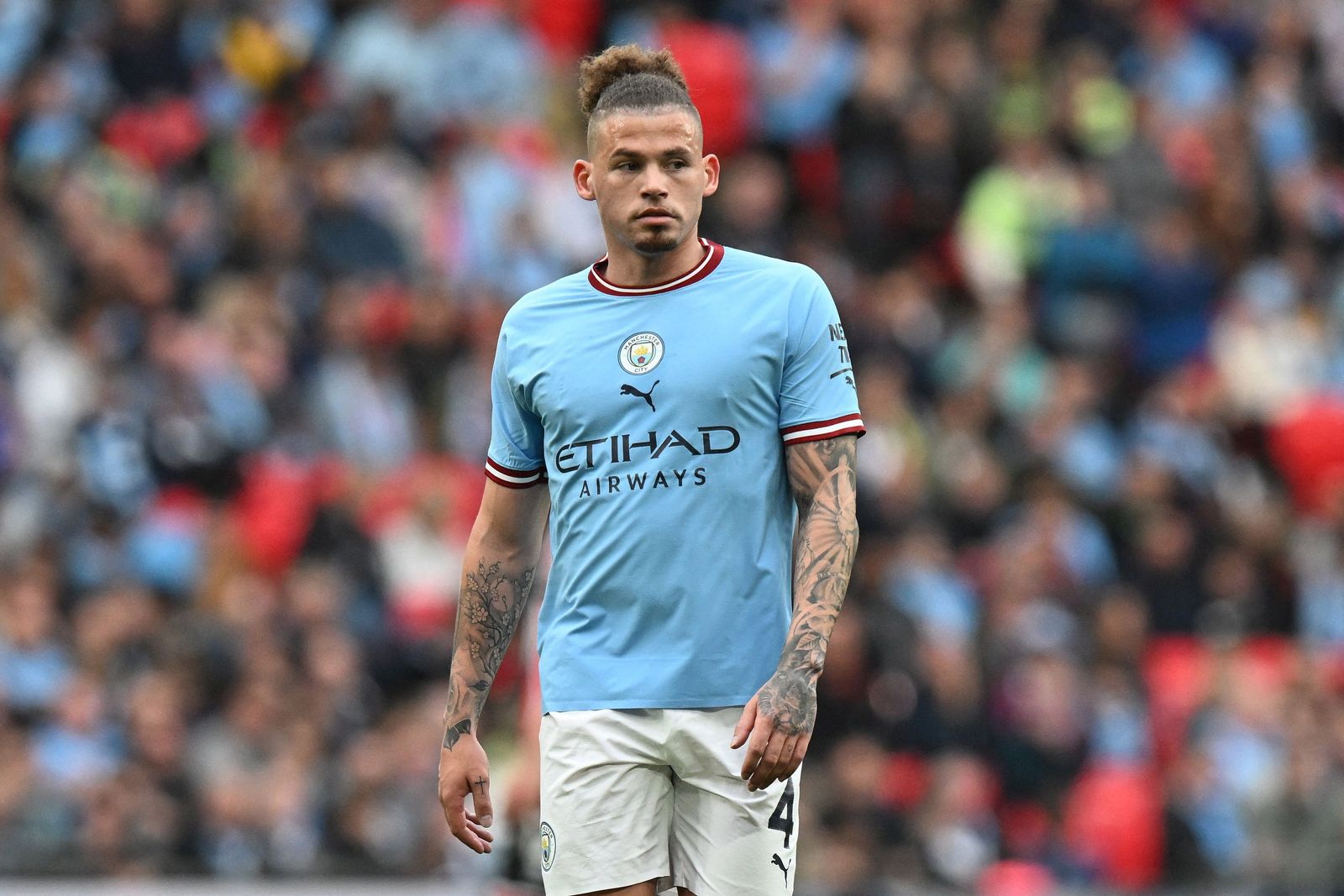 لاعب مانشستر سيتي كالفين فيليبس خلال مواجهة شيفيلد يونايتد في كأس إنجلترا - 22 إبريل 2023