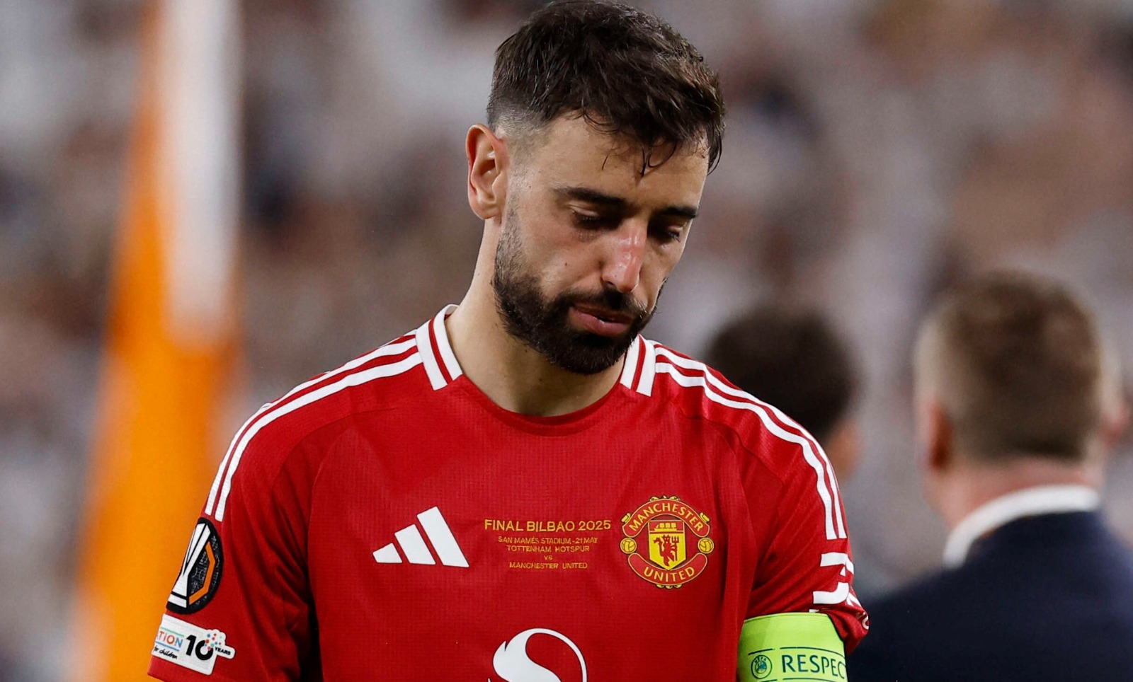 برونو فيرنانديز مصدوم بعد خسارة مانشستر يونايتد لنهائي الدوري الأوروبي أمام توتنهام 21-5-2025