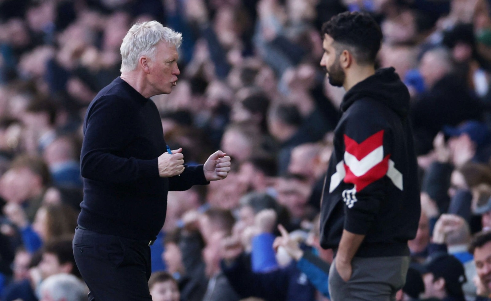 ديفيد مويس في مباراة إيفرتون ومانشستر يونايتد 22-2-2025
