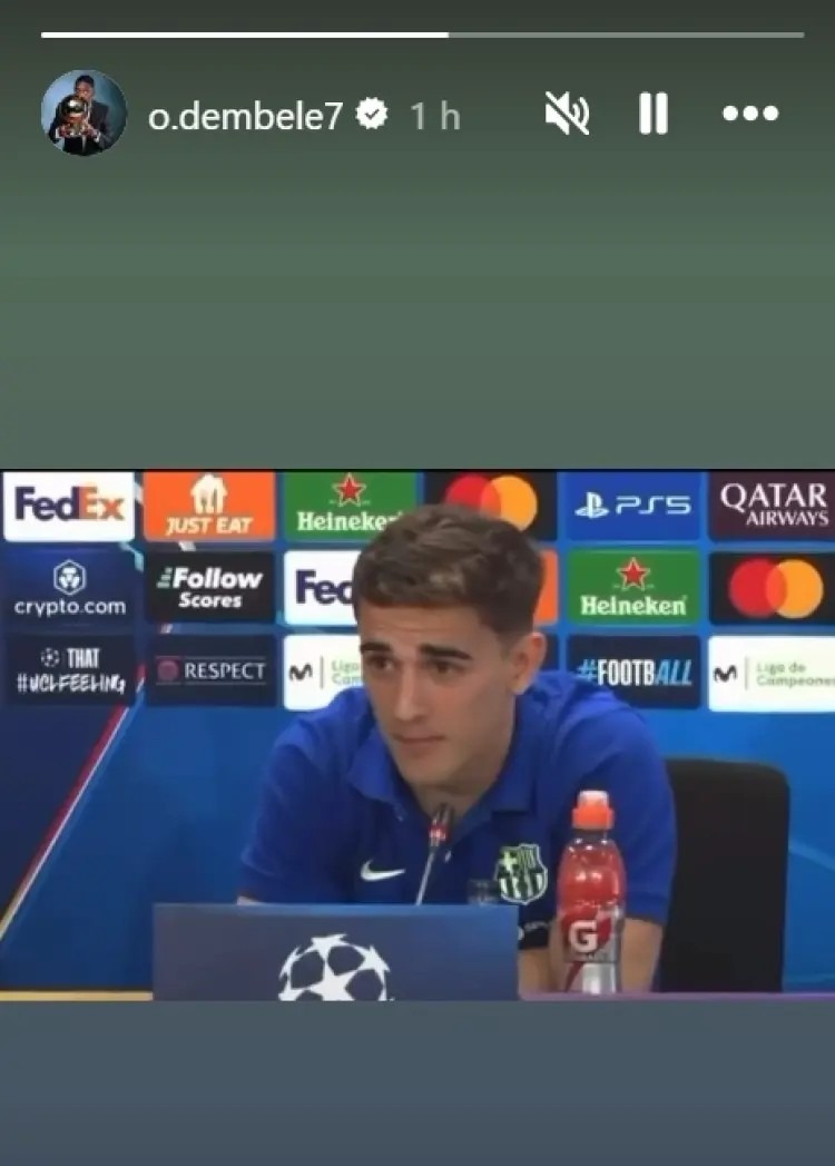 عثمان ديمبيلي ينشر عبر حسابه على انستغرام مقطع فيديو سابق لغافي لاعب برشلونة يسخر فيه من الانتقادات