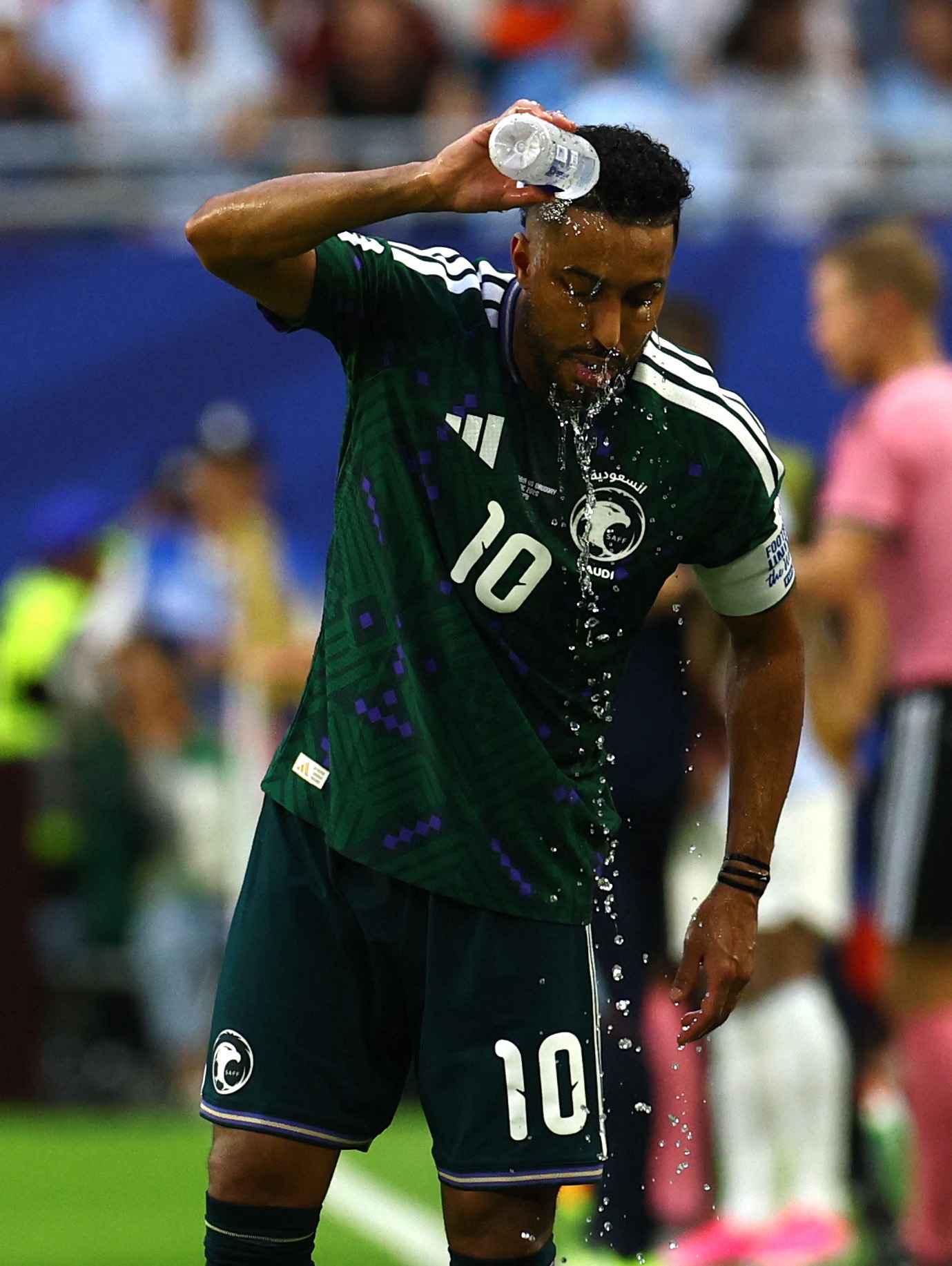 سالم الدوسري قائد السعودية خلال مواجهة أوروغواي في المرحلة الأولى من كأس العالم - 15 يونيو 2026