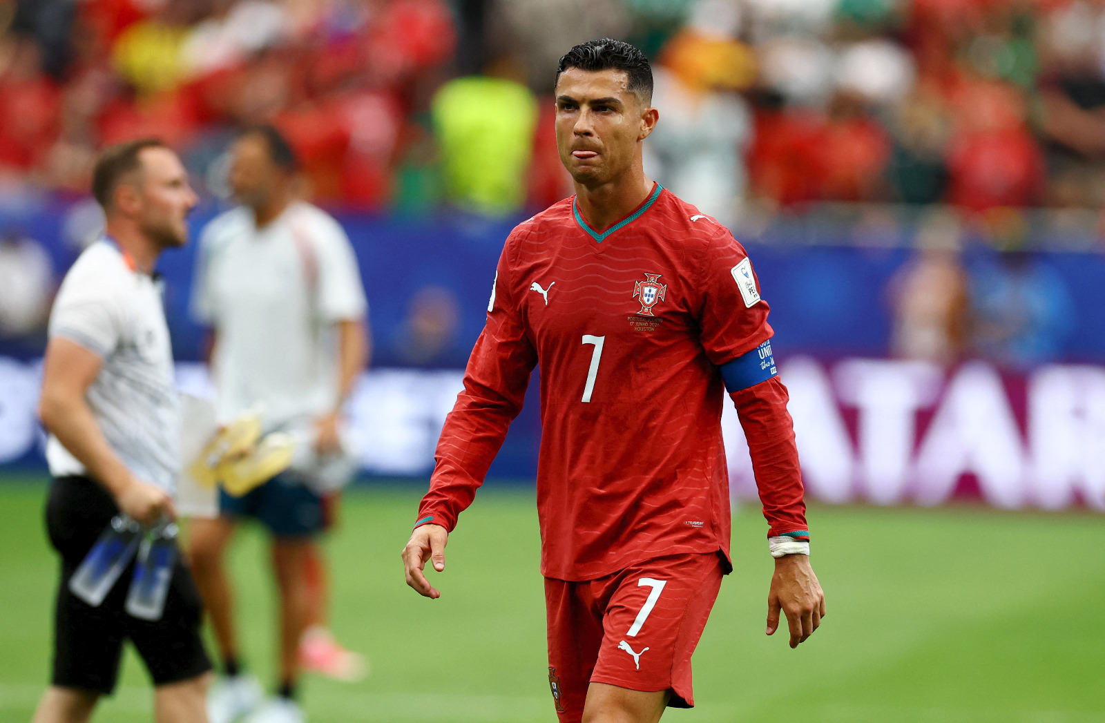 كريستيانو رونالدو محبطاً بعد تعادل البرتغال مع جمهورية الكونغو الديمقراطية في كأس العالم - 17 يونيو 2026
