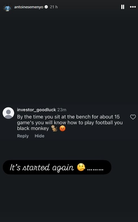 أنطوان سيمينيو ينشر ستوري على صفحته بمنصة 